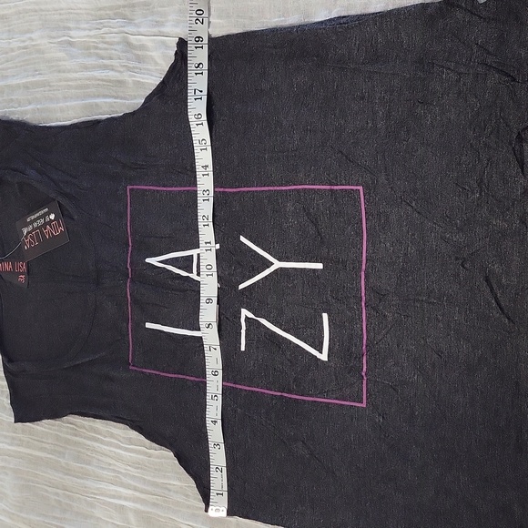 Mina Lisa 3x Gray and Purple 'Lazy' Tank Top and Pants Set Pajama Longewear NWT - Picture 3 of 14